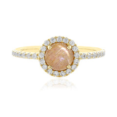 9K Cat´s Eye Sunstone Gold Ring