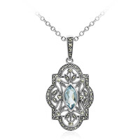 Sky Blue Topaz Silver Necklace