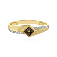Black Diamond Silver Ring
