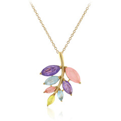 Purple Pastel Quartz Silver Necklace