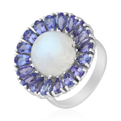 Blue Moonstone Silver Ring