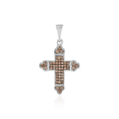 Brown Zircon Silver Pendant