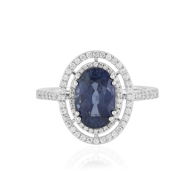 18K Ceylon Blue Sapphire Gold Ring