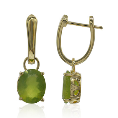 9K Brazilian Green Opal Gold Earrings (Tenner Diniz)