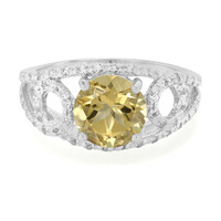 Champagne Quartz Silver Ring