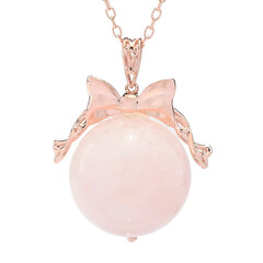 Rose Quartz Silver Necklace (Gems en Vogue)