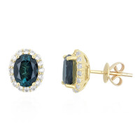 9K Brazilian Indicolite Gold Earrings