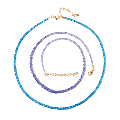 Neon Blue Apatite Silver Set