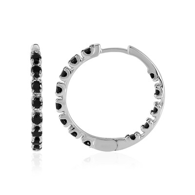 Black Spinel sterling silver hoops Black Spinel sterling silver hoops