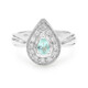 Fluoro Green Apatite Silver Ring