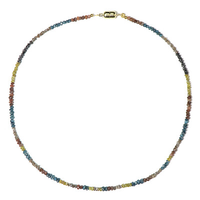 Fancy Diamond Silver Necklace(Adela Silber)