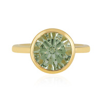 Green Amethyst Silver Ring