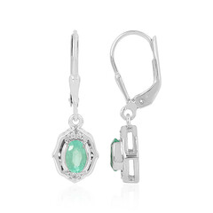 Russian Emerald Silver Earrings