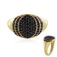 Black Spinel Silver Ring