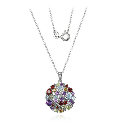Mozambique Garnet Silver Necklace