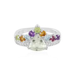 Green Amethyst Silver Ring
