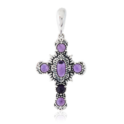 Zambian Amethyst Silver Pendant (Desert Chic)