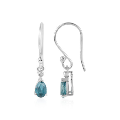 Teal Kyanite Silver Earrings
