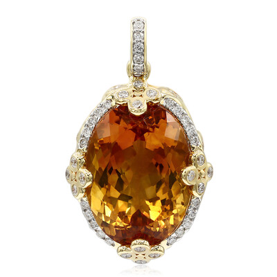 9K Mandarin Citrine Gold Pendant