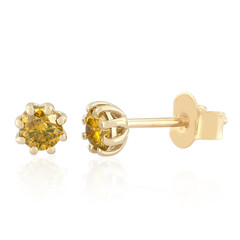 9K I2 Yellow Diamond Gold Earrings (de Melo)