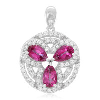 Flamingo Topaz Silver Pendant