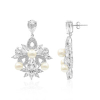 White Topaz Silver Earrings