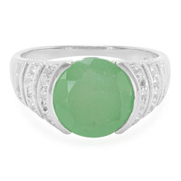 Green Chalcedony Silver Ring