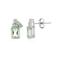 Green Amethyst Silver Earrings
