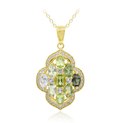 Green Tourmaline Silver Necklace