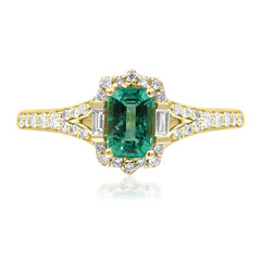 14K AAA Zambian Emerald Gold Ring (CIRARI)