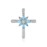 Swiss Blue Topaz Silver Pendant