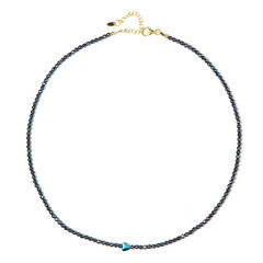 Royal Blue Hematite Silver Necklace