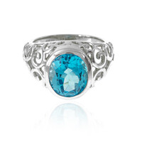 Swiss Blue Topaz Silver Ring