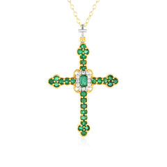 Zambian Emerald Silver Necklace (Gems en Vogue)