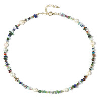 White Freshwater Pearl Silver Necklace (Riya)
