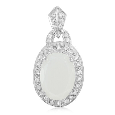 White Moonstone Silver Pendant