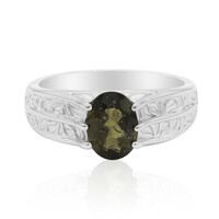 Moldavite Silver Ring