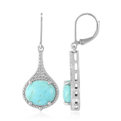 Kingman Blue Mojave Turquoise Silver Earrings