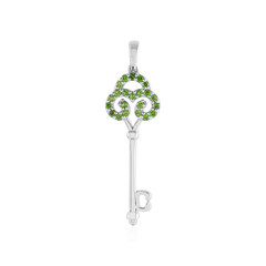 Russian Diopside Silver Pendant