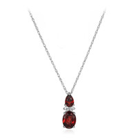 Mozambique Garnet Silver Necklace