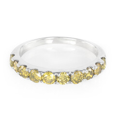Yellow Diamond Silver Ring
