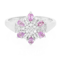 Unheated Ceylon Purple Sapphire Silver Ring