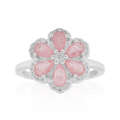 Pink Pastel Quartz Silver Ring