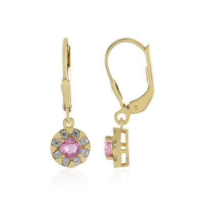 Madagascar Pink Sapphire Silver Earrings