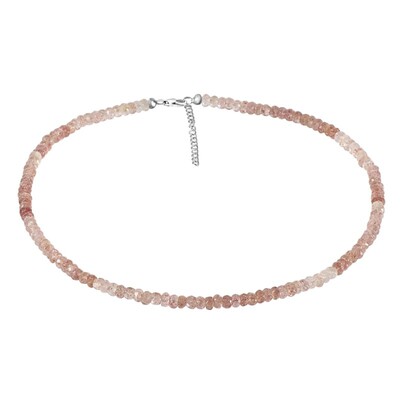 Strawberry Quartz Silver Necklace