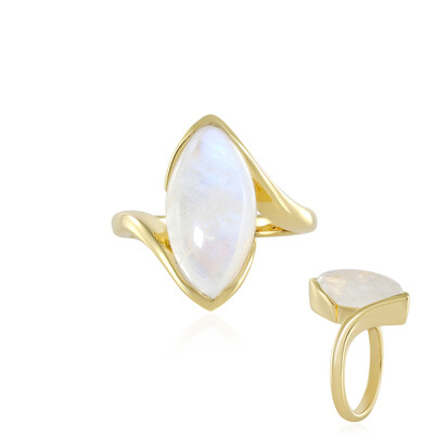 Rainbow Moonstone Silver Ring