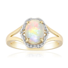 9K Brazilian White Opal Gold Ring