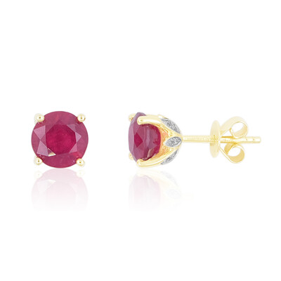 9K Madagascar Ruby Gold Earrings (de Melo)