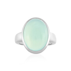 Aqua Chalcedony Silver Ring