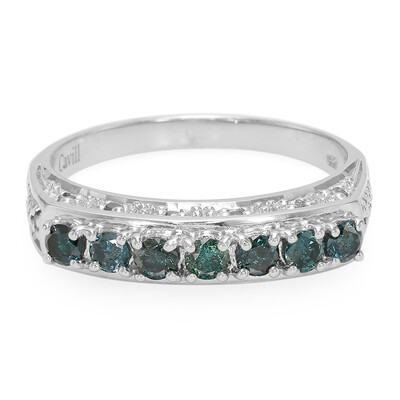Fancy Diamond Silver Ring